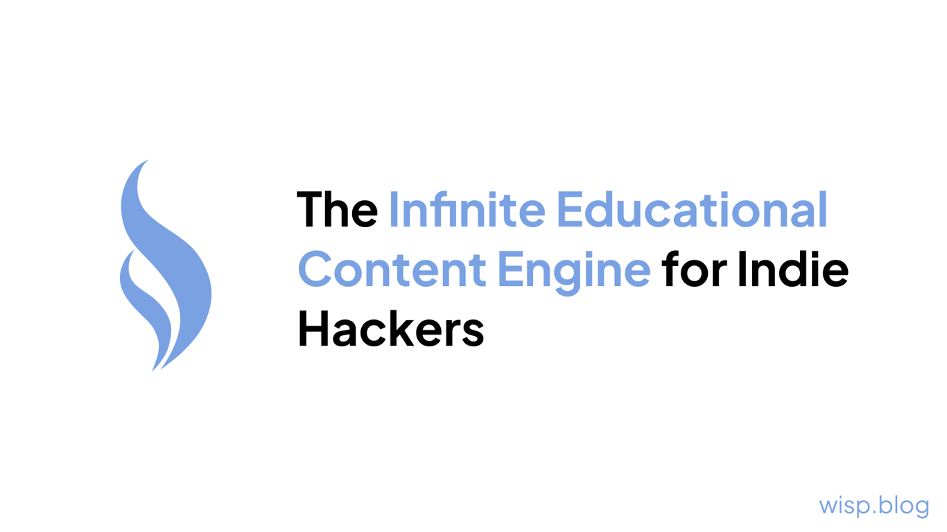 The Infinite Educational Content Engine for Indie Hackers