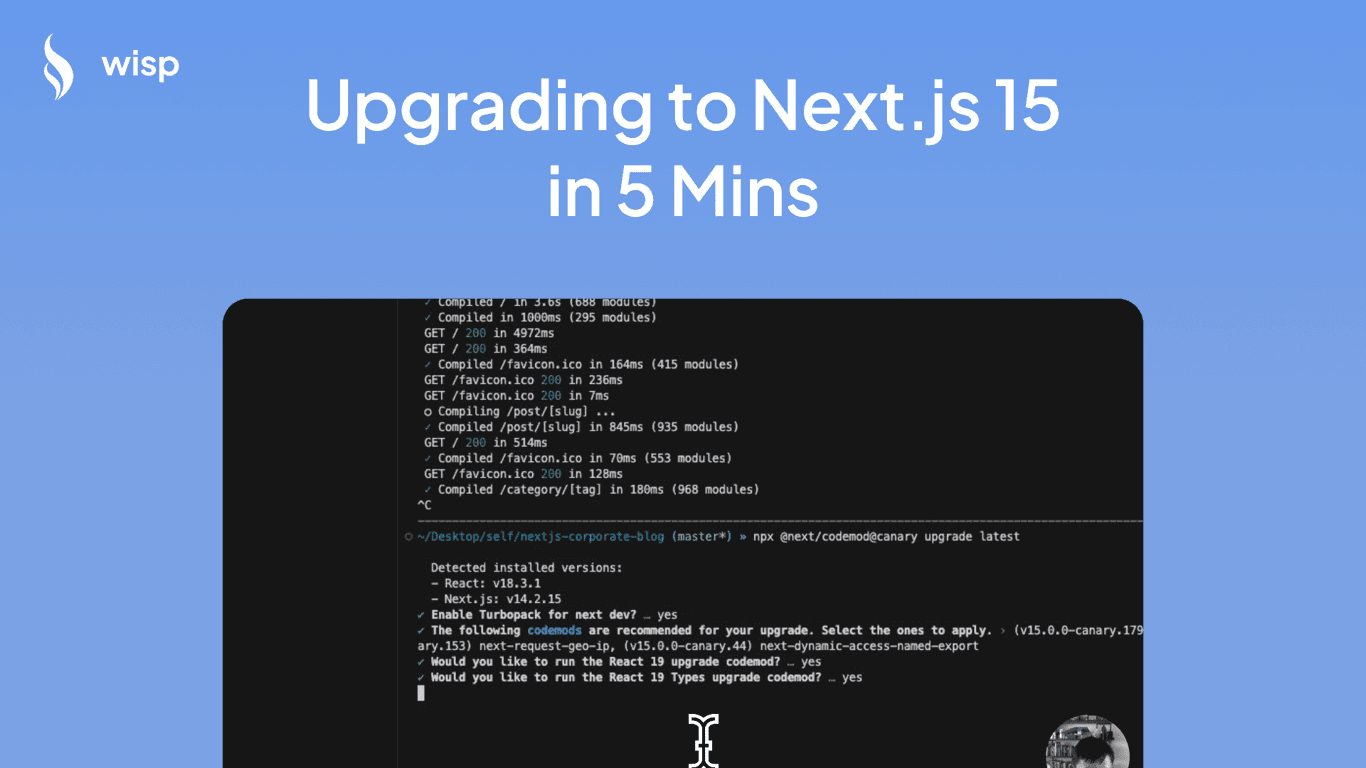 Upgrading to Next.js 15  in 5 Mins using Codemod