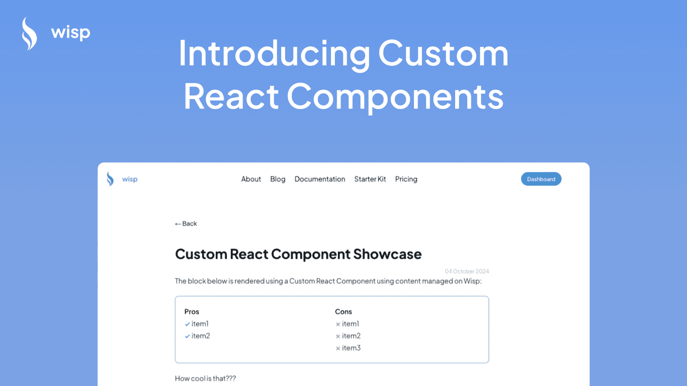 Introducing Custom React Components in Wisp CMS